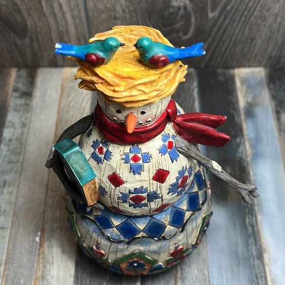 🌾 Jim Shore Vintage 2003 HEARTWOOD CREEK “ Winter’s Haven” Snowman - Picture 6 of 12